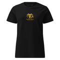 black women's t-shirt with gold DEVILS ARTS skull logo tattoo streetwear