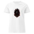 white women's t-shirt with DEVILS ARTS smoke sigil skull logo tattoo streetwear