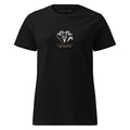 black women's t-shirt with DEVILS-ARTS skull logo chest print tattoo culture streetwear