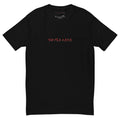 T-shirt nera da uomo con logo tipografico minimale DEVILS ARTS, tattoo streetwear