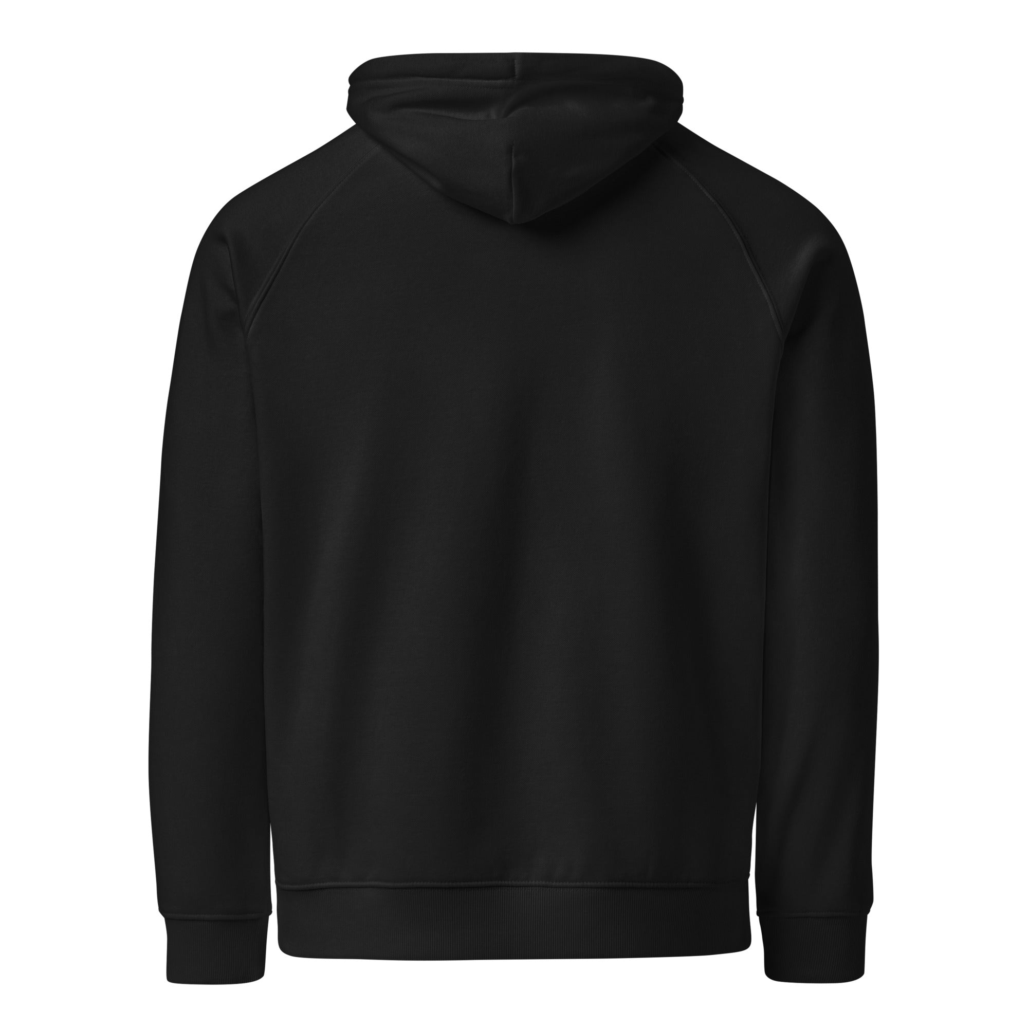black unisex hoodie back view tattoo streetwear