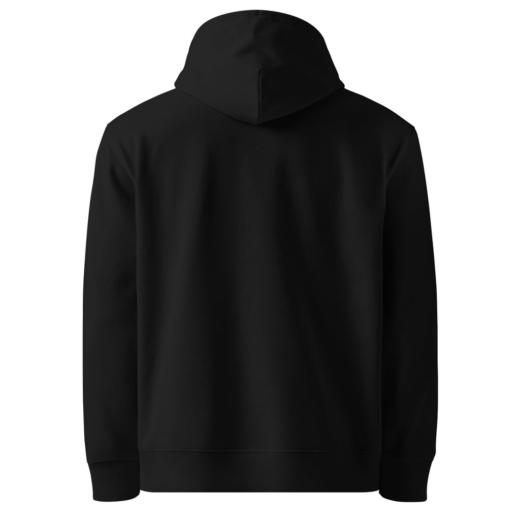 black hoodie back view tattoo streetwear