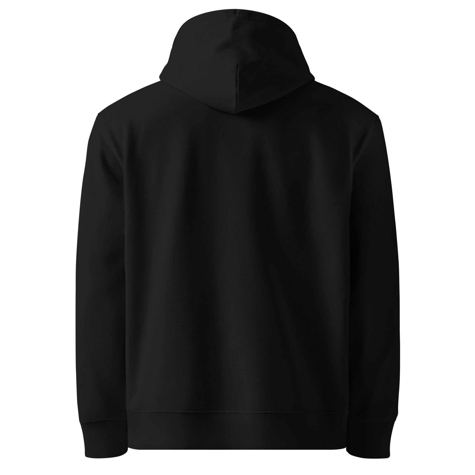 black hoodie back view tattoo streetwear