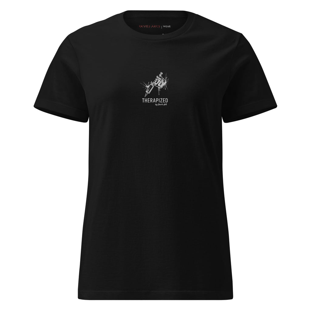 black women's tattoo culture t-shirt with tattoo machine therapized graphic print